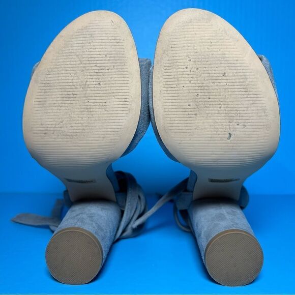 Steve Madden Womens Clary Grey Suede Ankle Wrap Heels 7.5 - Picture 7 of 11